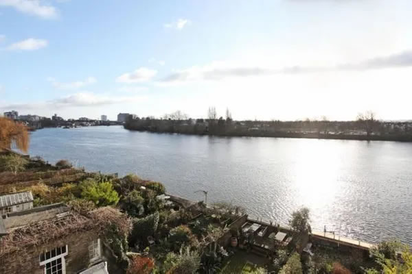 The riverside view from the house sold on Hammersmith Terrace