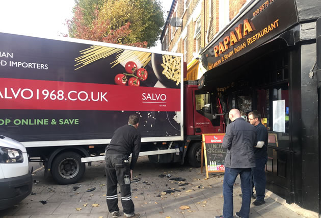 Lorry Ploughs into Northfields Restaurant