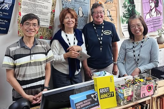 Staff at the Amnesty Bookshop