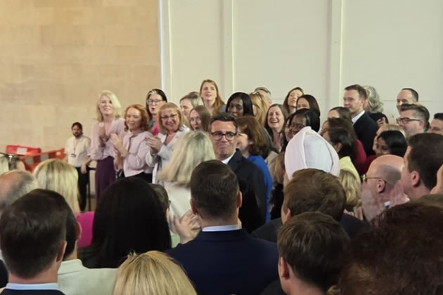 Andy Burnham is welcomed by the Parliamentary Labour Party