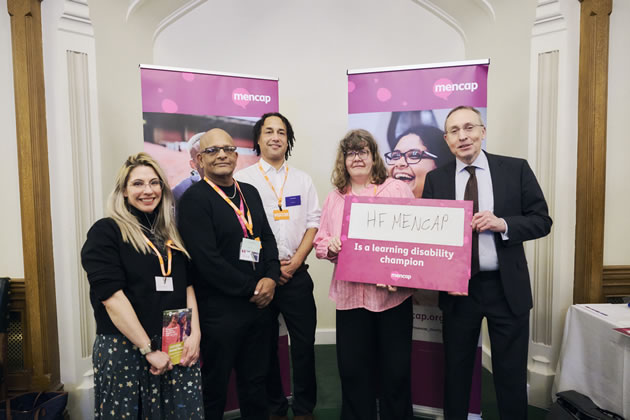 Andy Slaughter (right) at a reception for Hammersmith & Fulham Mencap in parliament