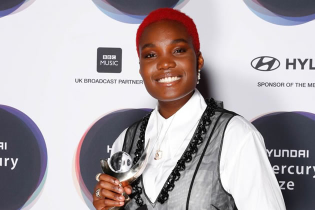 Arlo Parks with her 2021 Mercury Prize trophy