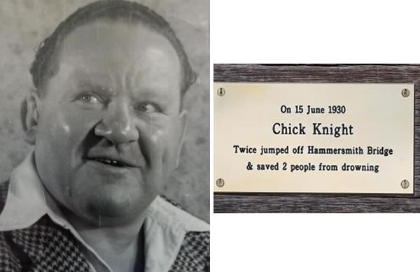 Arthur Richard George Knight – better known as Chick ‘Cocky’ Knight with the plaque