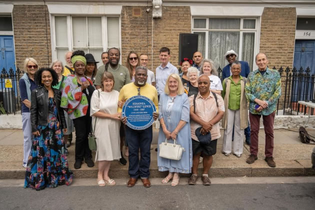 The Nubian Jak Community Trust, Cllr Daryl Brown and local residents at the unveiling of Edmonia Lewis’ plaque