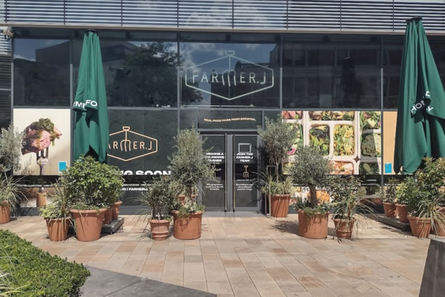 The entrance to the new Farmer J restaurant 