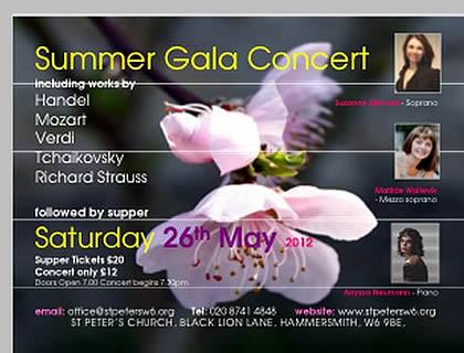 Gala concert at St Peter's Church Hammersmith