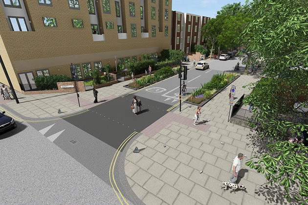 A visualisation from the council of how the junction might look when the work is complete