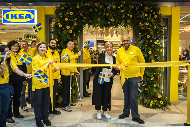 The ribbon is cut at the new IKEA store in Hammersmith 
