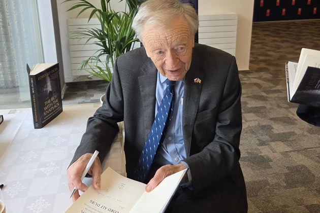 Lord Alf Dubs at the launch of his autobiography at the Czech Embassy