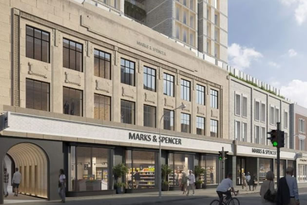 A visualisation of the new store published by M&S 