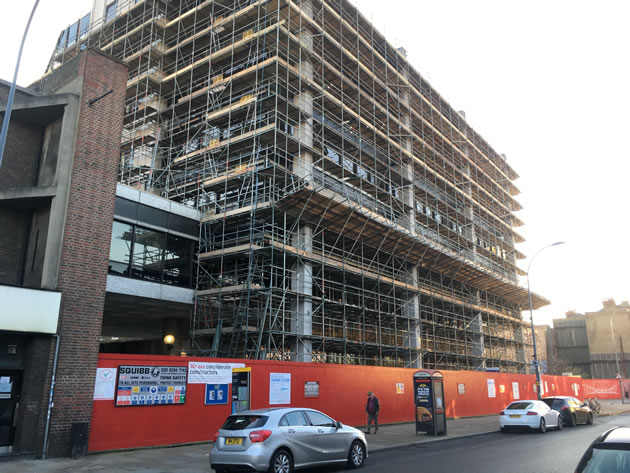 Hammersmith Town Hall Extension currently undergoing demolition