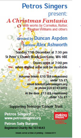 Concert at St Peter;s Church Hammersmith