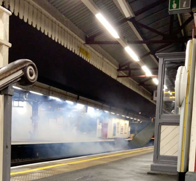 Smoke and flames seen inside Ravenscourt Park tube station