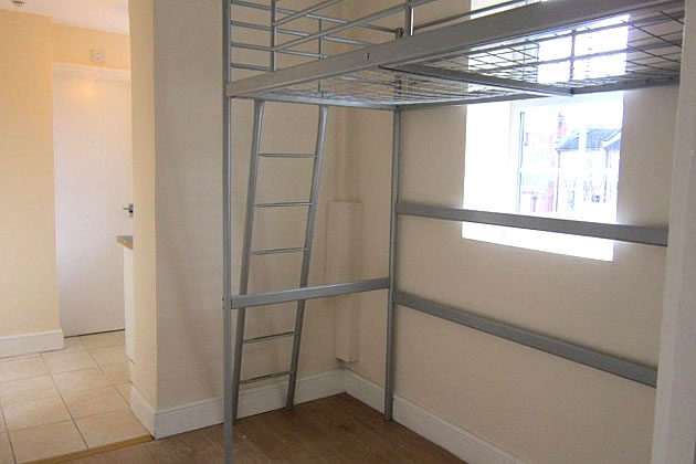 The bunk bed in the flat being offered for rent
