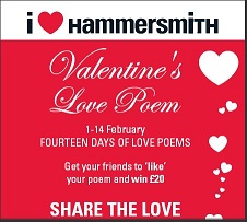 Valentine Poetry competition in Hammersmith
