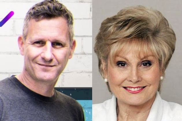 Adam Hills and Angela Rippon 