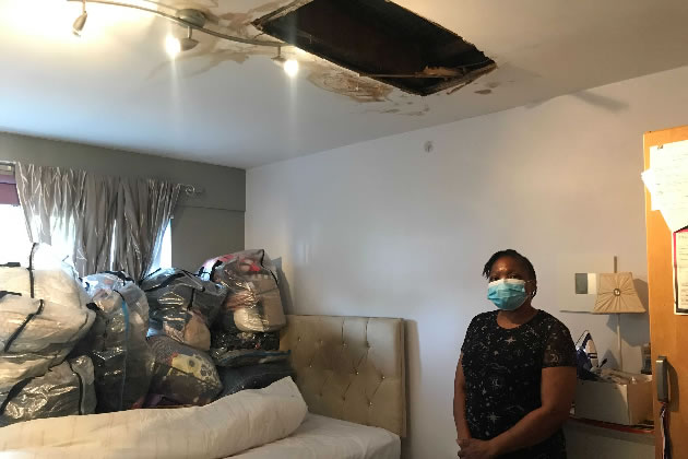 Afolake Dairo has been left with a hole in her ceiling for over a year