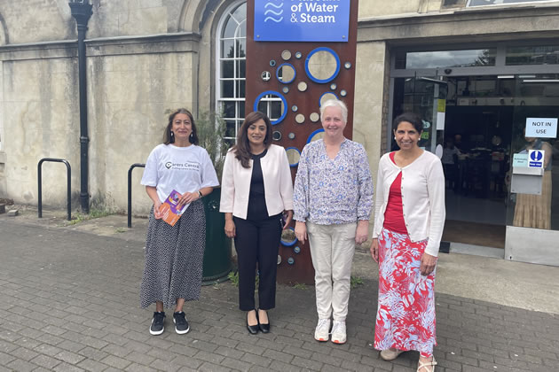 • Cllr Chaudhary visits Carers Week coffee morning hosted by Karen Adams (centre right) from Our Barn