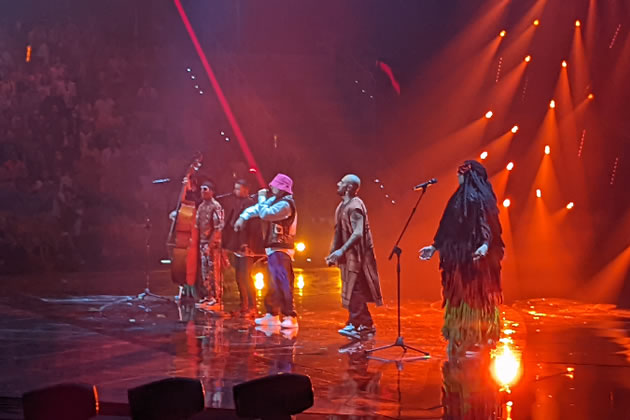 Kalush Orchestra performing at the first semi-final of the 2022 contest