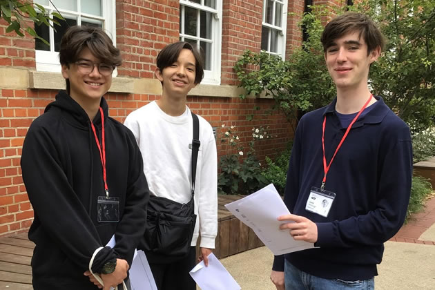 Latymer Upper students with their GCSE results