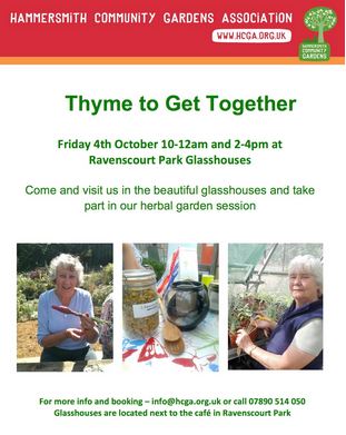 Tyme to Get Together at Ravenscourt Park Glasshouses